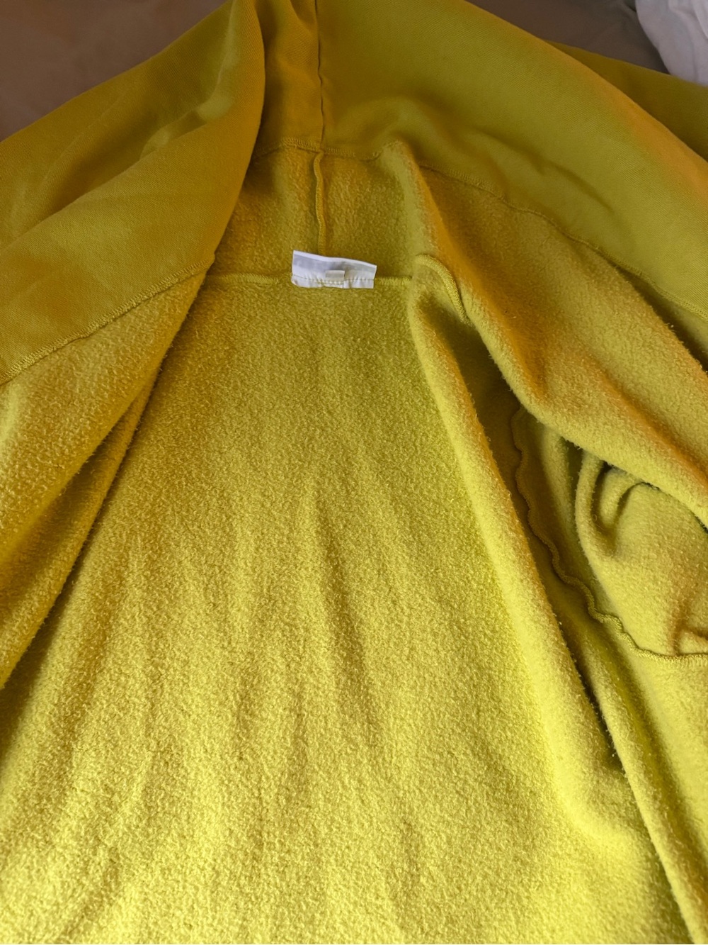 Bryn Walker Long Wrap Coat XL Chartreuse Shawl Collar Bamboo Organic Cotton - Picture 10 of 15